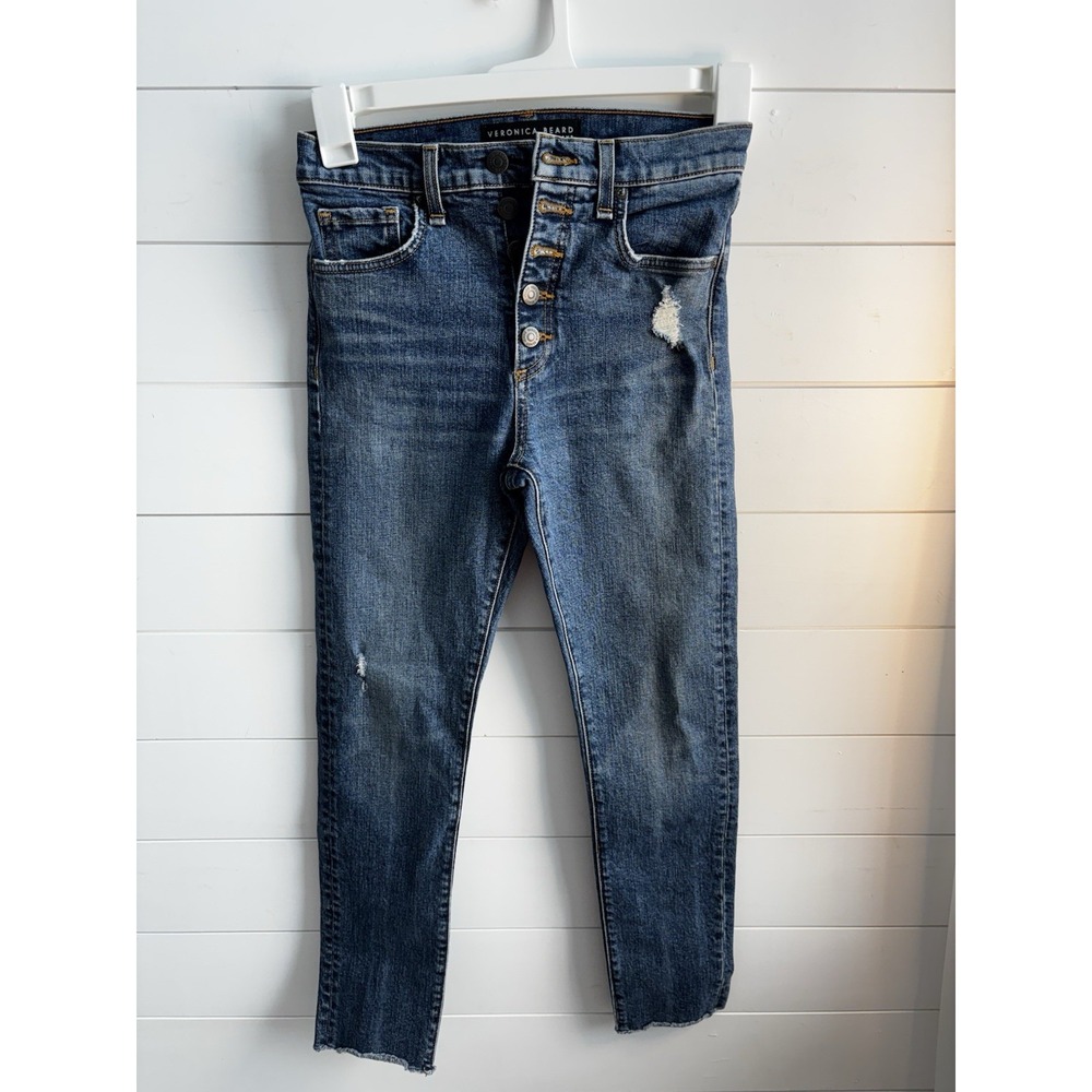 Veronica Beard Terrain Distress Faye 11" Skinny Jeans Size‎ 25 0169